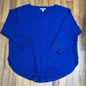 Dana Buchman women’s 3/4 sleeve sweater blue print